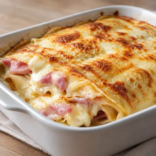 Crêpes jambon-fromage gratinées faciles