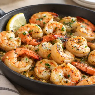 Crevettes à l’ail et au citron faciles à la poêle