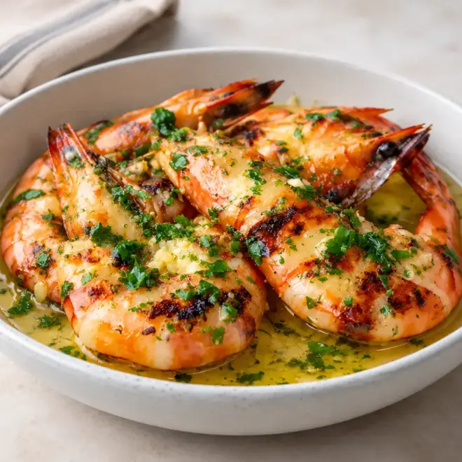 Crevettes grillées recette au beurre à l’ail