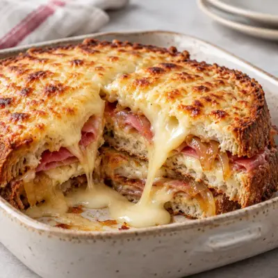 Croque-monsieur aux oignons caramélisés facile