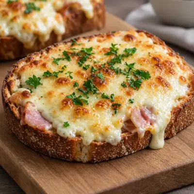 Croque-monsieur ouvert facile et gratiné