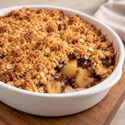 Crumble chocolat pommes bananes facile