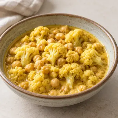 Curry chou-fleur pois chiches facile et crémeux