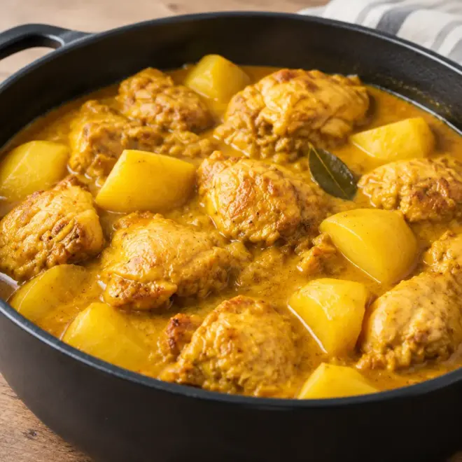 Curry de poulet et pommes de terre facile