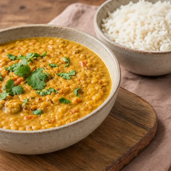 Dhal de lentilles crémeux au lait de coco