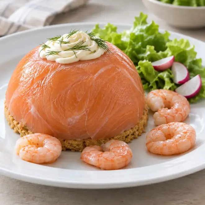 Dôme de saumon recette fraîche et croustillante