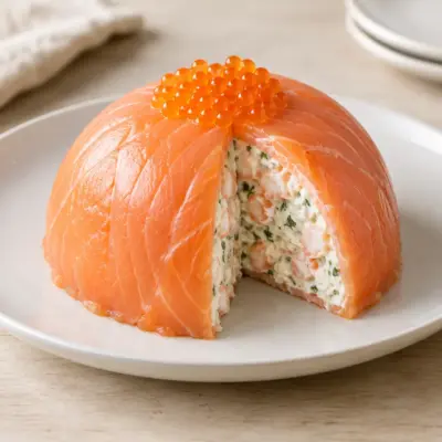 Dôme de saumon fumé aux crevettes facile