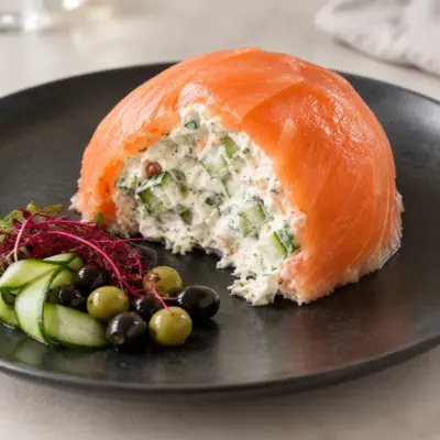 Dôme de saumon fumé recette facile au concombre