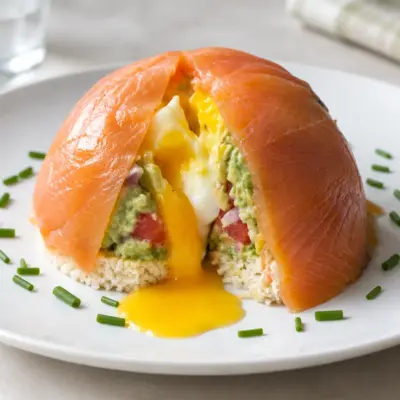 Dôme saumon fumé avocat œuf facile