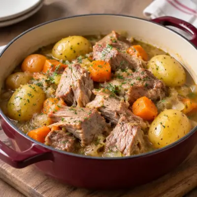 Échine de porc braisée au vin blanc facile