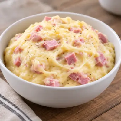 Écrasé pommes de terre jambon fromage facile