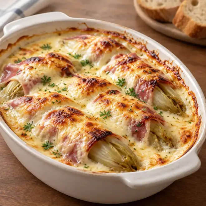 Endives au jambon : recette fondante et gratinée
