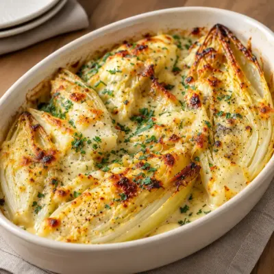 Endives gratinées recette crémeuse et dorée