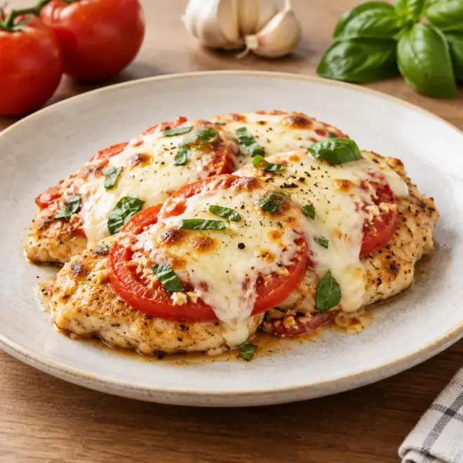Escalope de poulet mozzarella tomate facile