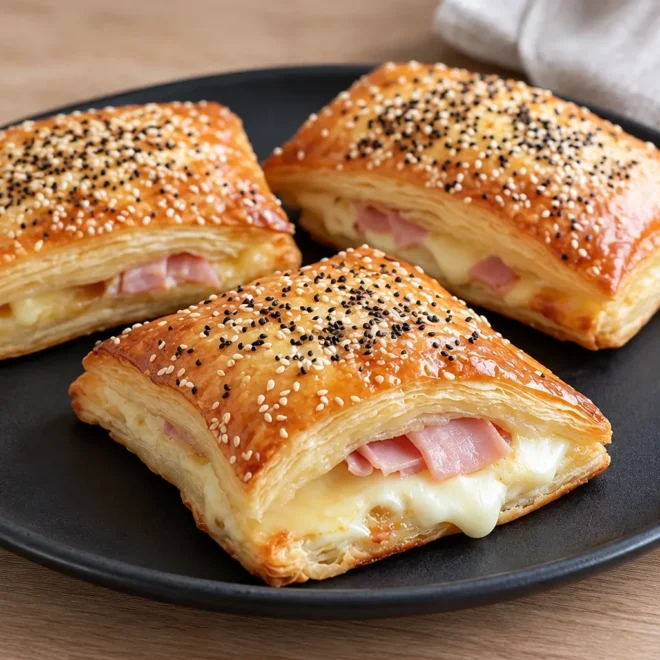 Feuilleté au fromage et au jambon facile