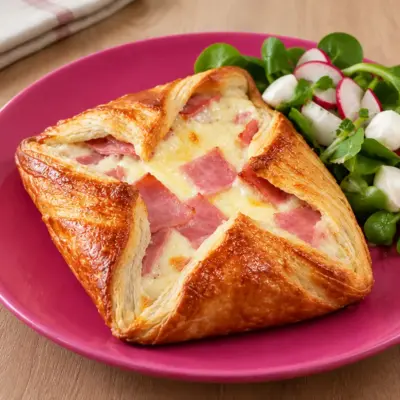 Feuilleté jambon fromage facile et croustillant