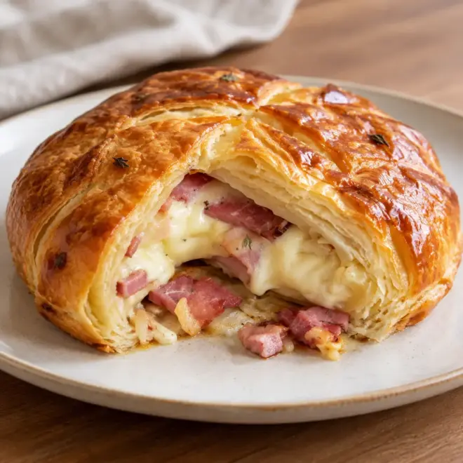 Feuilleté au jambon et au brie facile