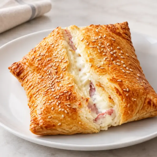 Feuilleté jambon fromage facile et fondant