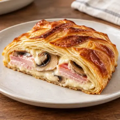 Feuilleté jambon champignons facile et doré