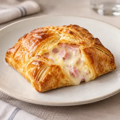 Feuilleté jambon fromage, recette crémeuse