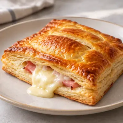 Feuilleté jambon-fromage facile et croustillant