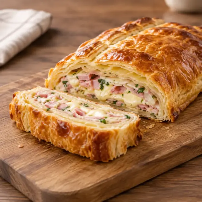 Feuilleté jambon-fromage facile et croustillant