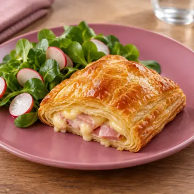 Feuilleté jambon fromage recette facile et doré