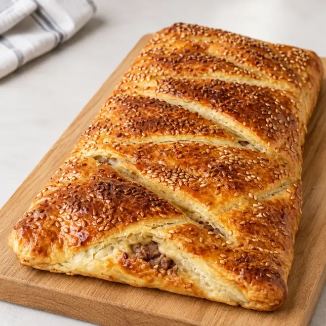 Feuilleté salé au sésame facile et croustillant