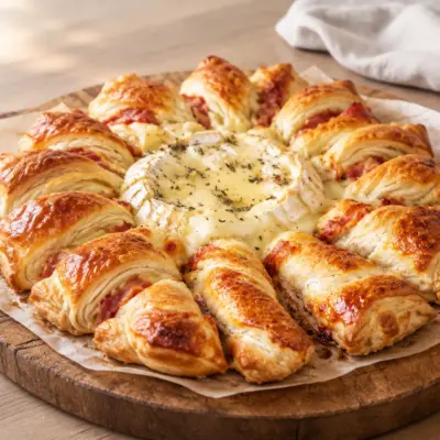 Feuilleté soleil au camembert facile et croustillant