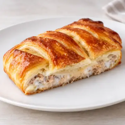 Feuilleté tressé au thon facile et croustillant