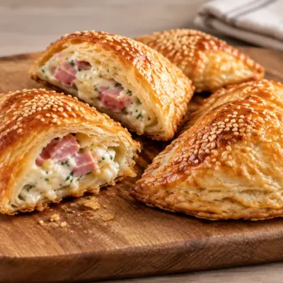 Feuilletés jambon fromage : recette facile et dorée