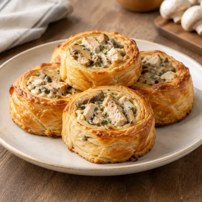 Feuilletés au poulet et aux champignons faciles