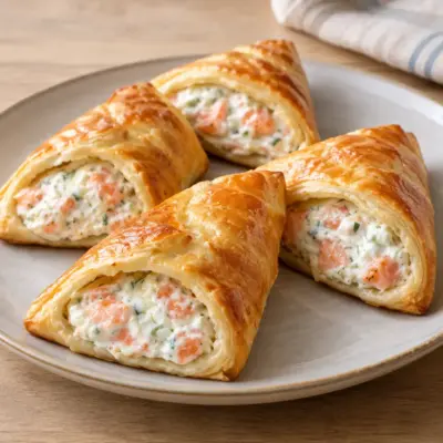 Feuilletés au saumon : recette facile et crémeuse