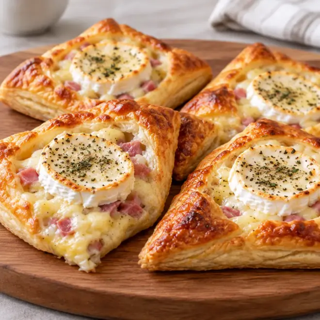 Feuilletés chèvre jambon : recette facile et dorée
