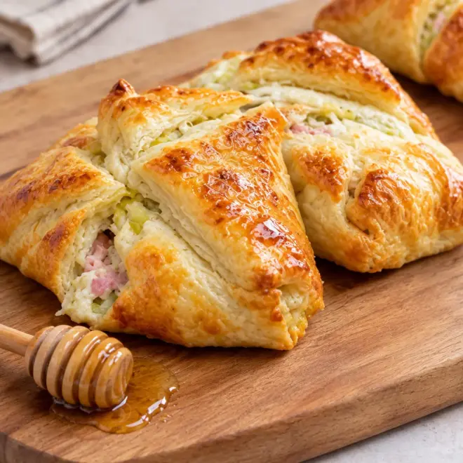 Feuilletés chèvre poireaux jambon faciles