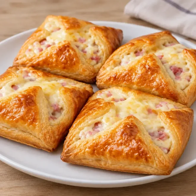 Feuilletés jambon fromage : recette facile et dorée