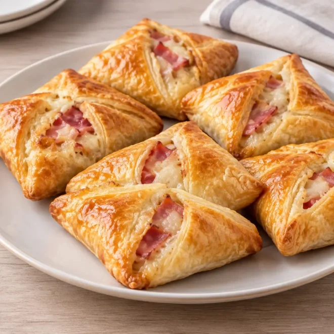 Feuilletés jambon-fromage recette facile et dorée