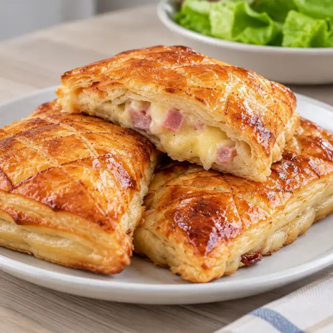 Feuilletés jambon fromage faciles et croustillants