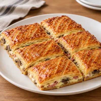 Feuilletés salés jambon fromage et champignons