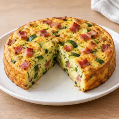 Flan de courgettes aux lardons facile et moelleux