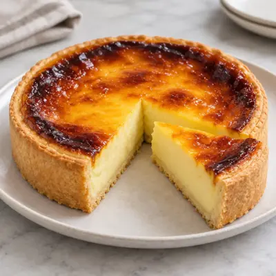 Flan pâtissier recette crème lisse et pâte dorée