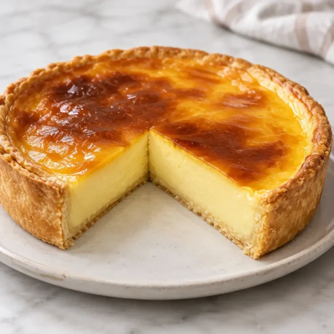 Flan pâtissier traditionnel, crémeux et bien doré