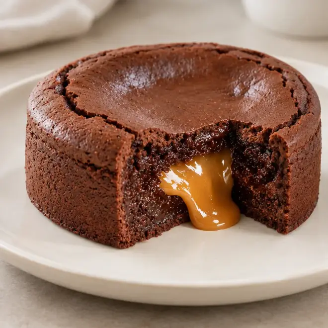 Fondant au chocolat et au caramel facile