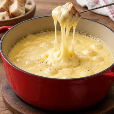 Fondue au fromage facile et crémeuse