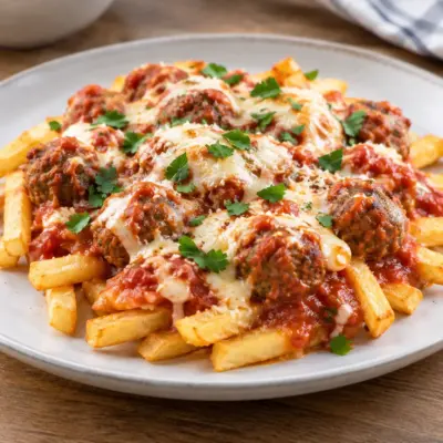 Frites de boulettes de viande italiennes au fromage