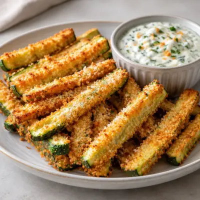 Frites de courgette croustillantes au four
