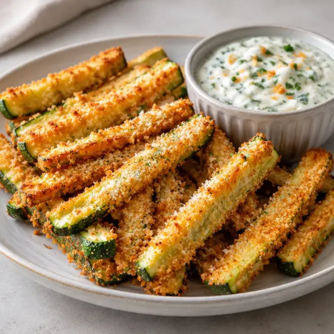 Frites de courgette croustillantes au four