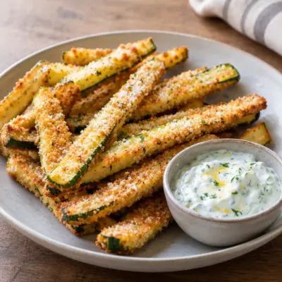Frites de courgettes croustillantes au four