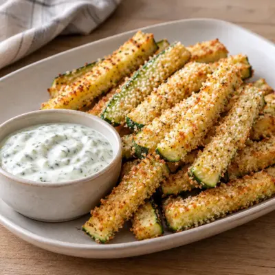 Frites de courgettes croustillantes au parmesan