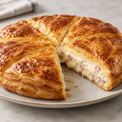Galette salée jambon fromage, recette crémeuse